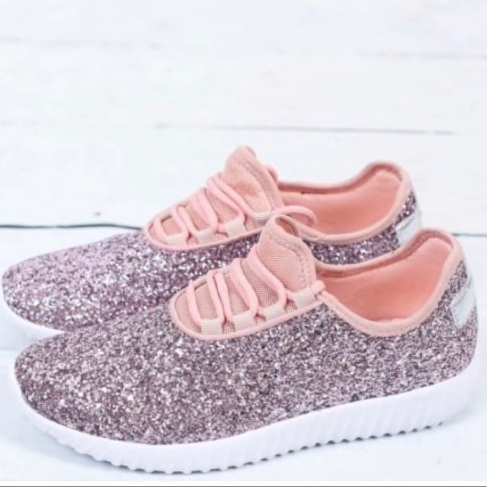 NIB! Pink Glitter Lightweight Comfy Sneaker shoes